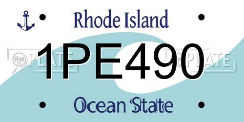 1PE490 Rhode Island License Plate
