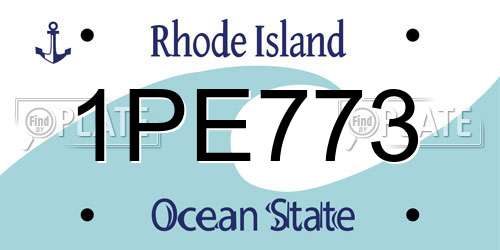 1PE773 Rhode Island License Plate