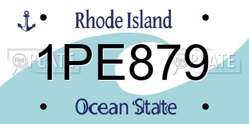 1PE879 Rhode Island License Plate