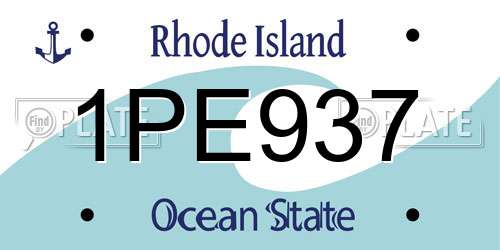 1PE937 Rhode Island License Plate