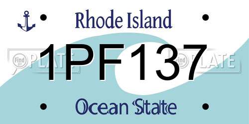 1PF137 Rhode Island License Plate