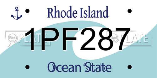 1PF287 Rhode Island License Plate
