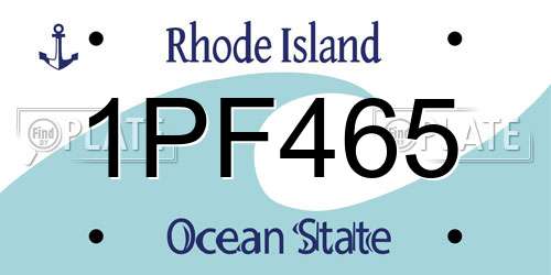 1PF465 Rhode Island License Plate