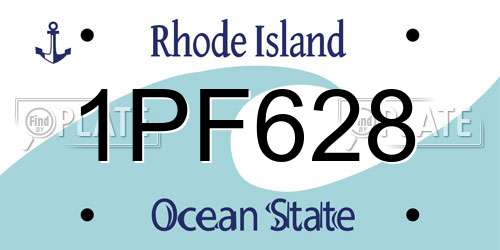 1PF628 Rhode Island License Plate