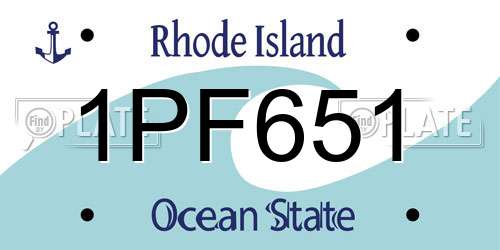 1PF651 Rhode Island License Plate