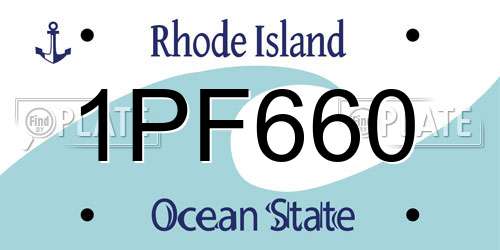 1PF660 Rhode Island License Plate