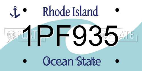 1PF935 Rhode Island License Plate
