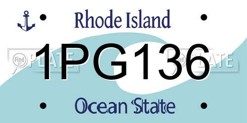1PG136 Rhode Island License Plate
