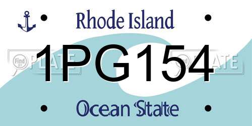 1PG154 Rhode Island License Plate