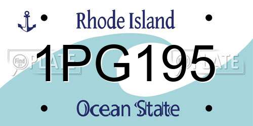 1PG195 Rhode Island License Plate