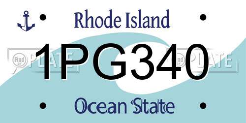 1PG340 Rhode Island License Plate