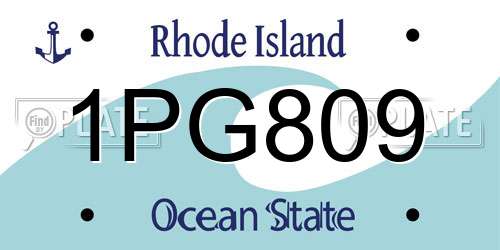 1PG809 Rhode Island License Plate