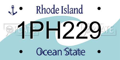 1PH229 Rhode Island License Plate