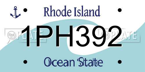 1PH392 Rhode Island License Plate
