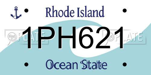 1PH621 Rhode Island License Plate