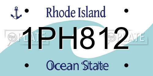 1PH812 Rhode Island License Plate