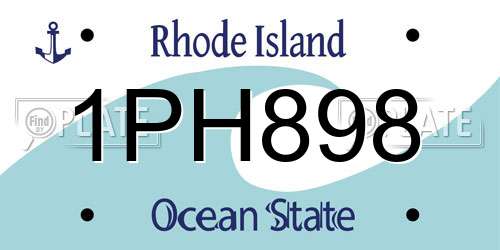 1PH898 Rhode Island License Plate