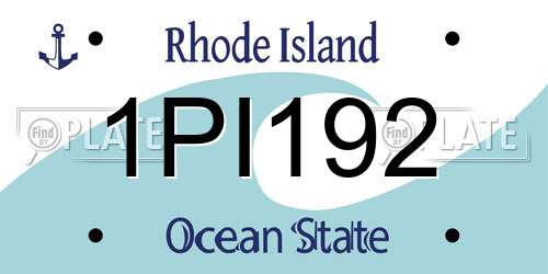 1PI192 Rhode Island License Plate