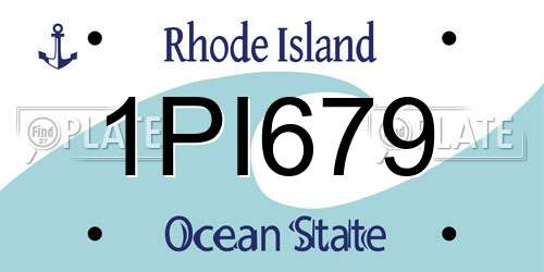 1PI679 Rhode Island License Plate