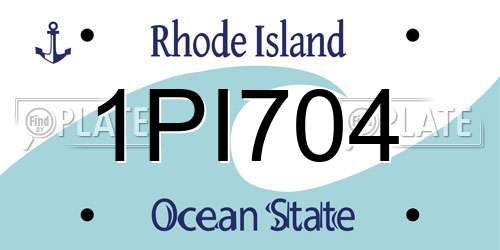 1PI704 Rhode Island License Plate