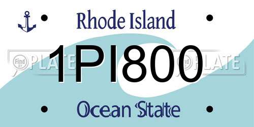1PI800 Rhode Island License Plate