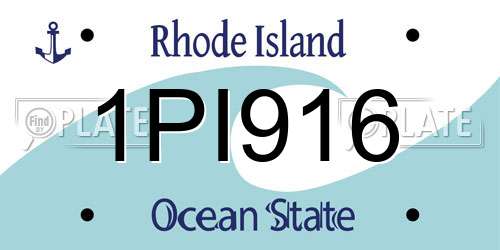 1PI916 Rhode Island License Plate