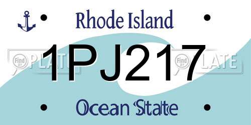 1PJ217 Rhode Island License Plate