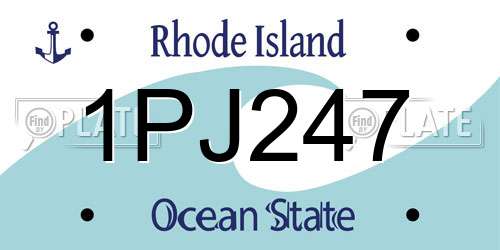 1PJ247 Rhode Island License Plate