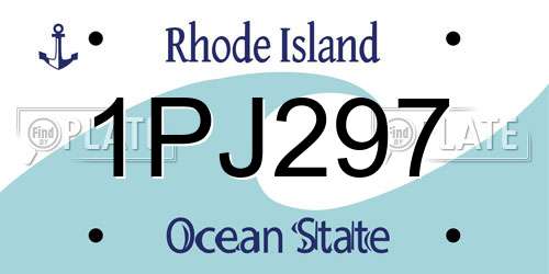 1PJ297 Rhode Island License Plate