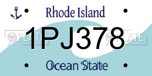 1PJ378 Rhode Island License Plate