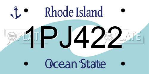 1PJ422 Rhode Island License Plate
