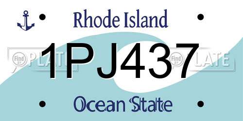 1PJ437 Rhode Island License Plate