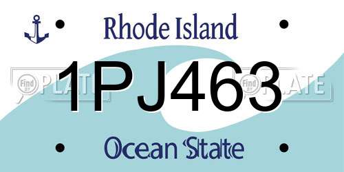 1PJ463 Rhode Island License Plate