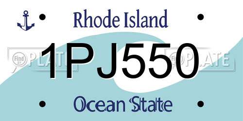 1PJ550 Rhode Island License Plate
