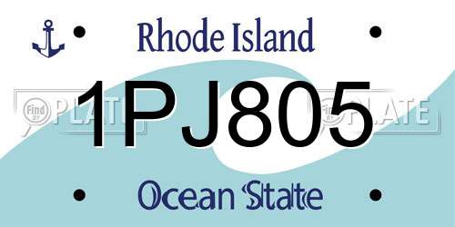 1PJ805 Rhode Island License Plate
