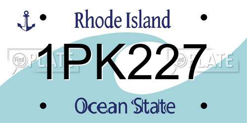 1PK227 Rhode Island License Plate
