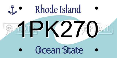 1PK270 Rhode Island License Plate