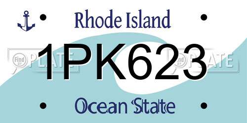 1PK623 Rhode Island License Plate