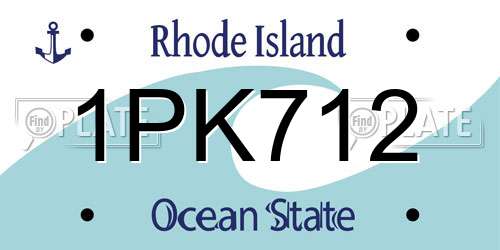 1PK712 Rhode Island License Plate