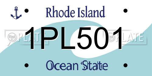1PL501 Rhode Island License Plate