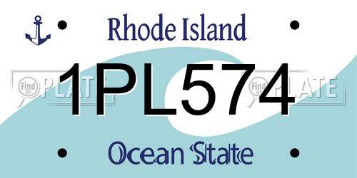 1PL574 Rhode Island License Plate