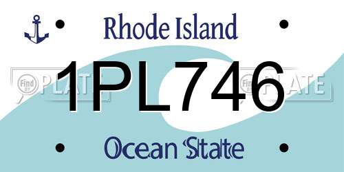 1PL746 Rhode Island License Plate