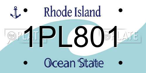1PL801 Rhode Island License Plate