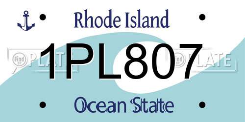 1PL807 Rhode Island License Plate