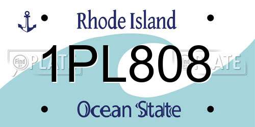 1PL808 Rhode Island License Plate