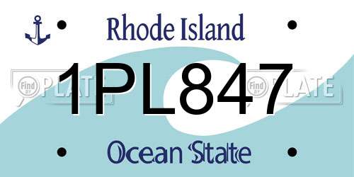 1PL847 Rhode Island License Plate