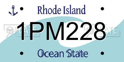 1PM228 Rhode Island License Plate