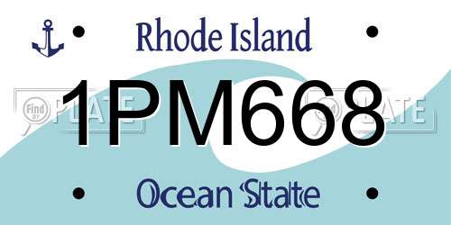 1PM668 Rhode Island License Plate