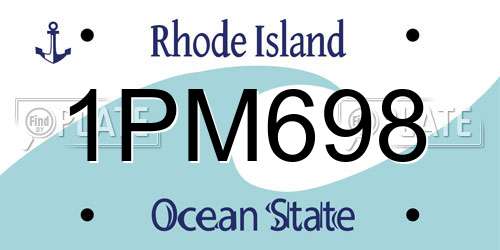 1PM698 Rhode Island License Plate