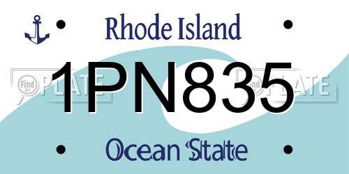 1PN835 Rhode Island License Plate